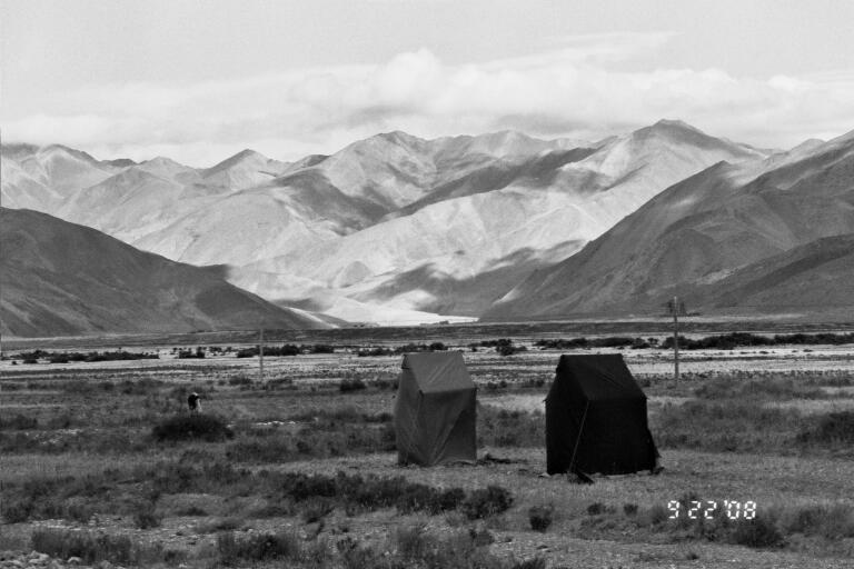 B&W-Solitary meditation tents.jpg